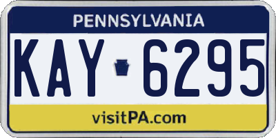 PA license plate KAY6295