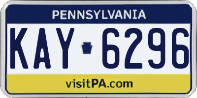 PA license plate KAY6296