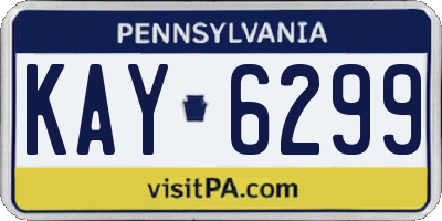 PA license plate KAY6299