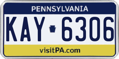 PA license plate KAY6306