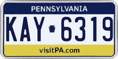 PA license plate KAY6319