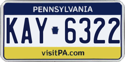 PA license plate KAY6322