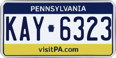 PA license plate KAY6323