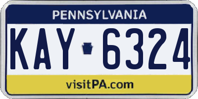 PA license plate KAY6324