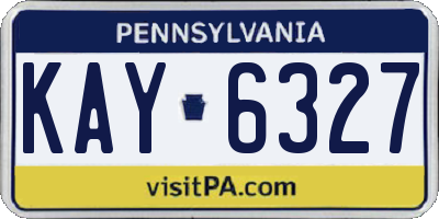 PA license plate KAY6327