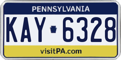 PA license plate KAY6328