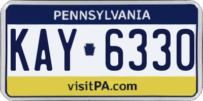 PA license plate KAY6330