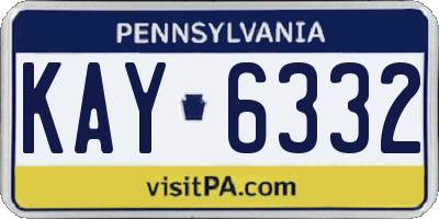PA license plate KAY6332