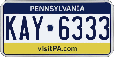 PA license plate KAY6333