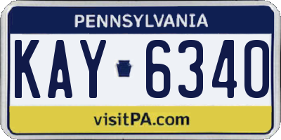 PA license plate KAY6340