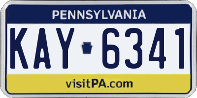 PA license plate KAY6341