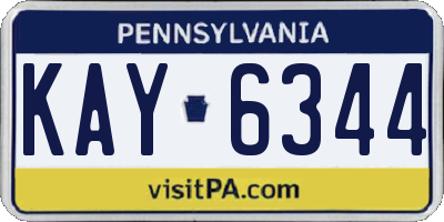 PA license plate KAY6344