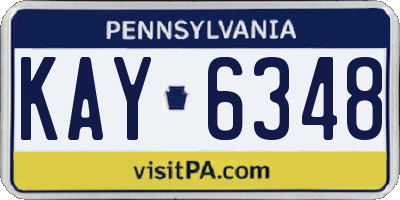 PA license plate KAY6348