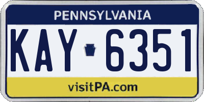PA license plate KAY6351
