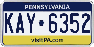 PA license plate KAY6352
