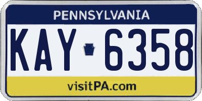 PA license plate KAY6358