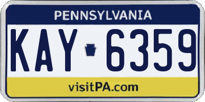 PA license plate KAY6359