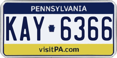 PA license plate KAY6366