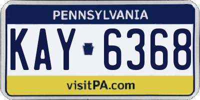 PA license plate KAY6368