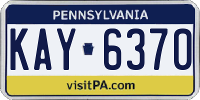 PA license plate KAY6370