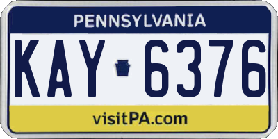 PA license plate KAY6376