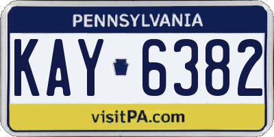 PA license plate KAY6382