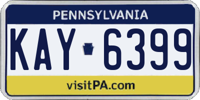 PA license plate KAY6399