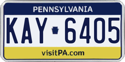PA license plate KAY6405