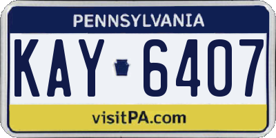 PA license plate KAY6407