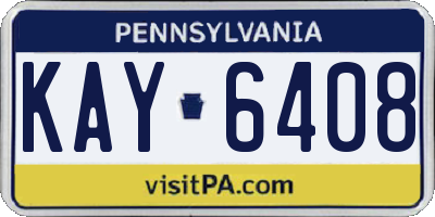 PA license plate KAY6408