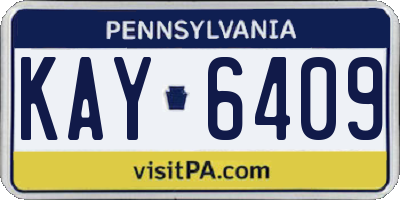 PA license plate KAY6409