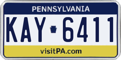 PA license plate KAY6411