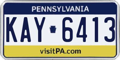 PA license plate KAY6413