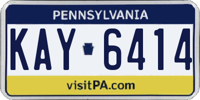 PA license plate KAY6414