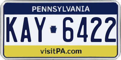 PA license plate KAY6422
