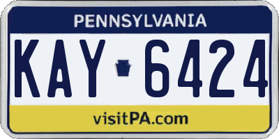 PA license plate KAY6424