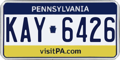 PA license plate KAY6426
