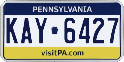 PA license plate KAY6427