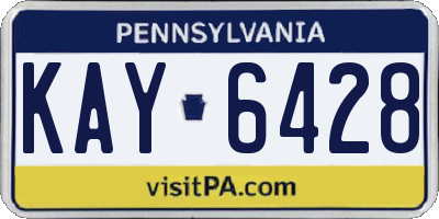 PA license plate KAY6428