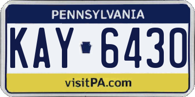 PA license plate KAY6430