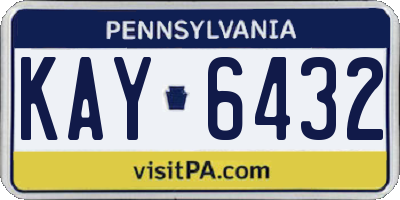 PA license plate KAY6432