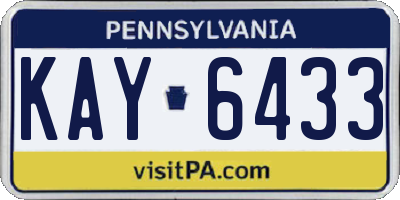 PA license plate KAY6433