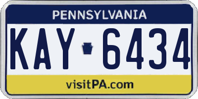 PA license plate KAY6434