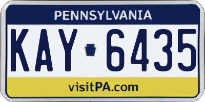 PA license plate KAY6435