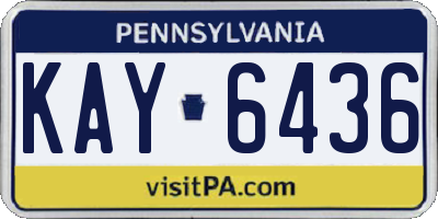 PA license plate KAY6436