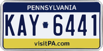 PA license plate KAY6441