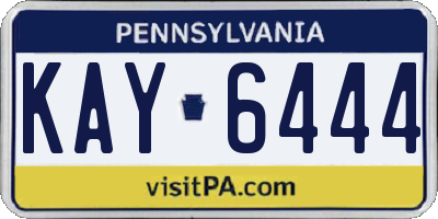 PA license plate KAY6444