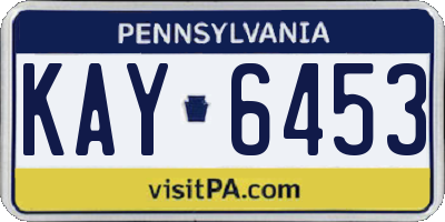 PA license plate KAY6453