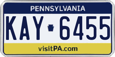 PA license plate KAY6455