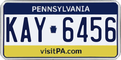 PA license plate KAY6456